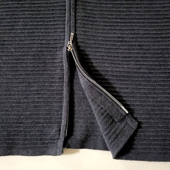 Calvin Klein Women's Charcoal Gray Long Sleeve Zip-Front Sweater Dress - Picture 14 of 16